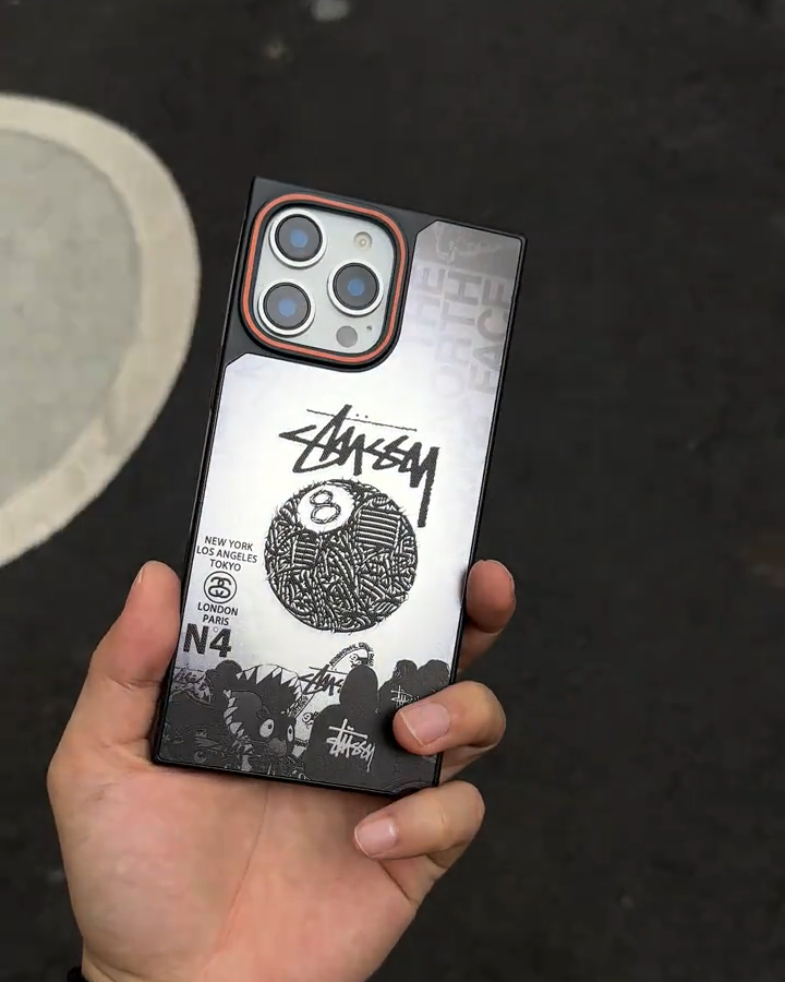 斯圖西方形磁吸黑八手機殼-CASEZONE